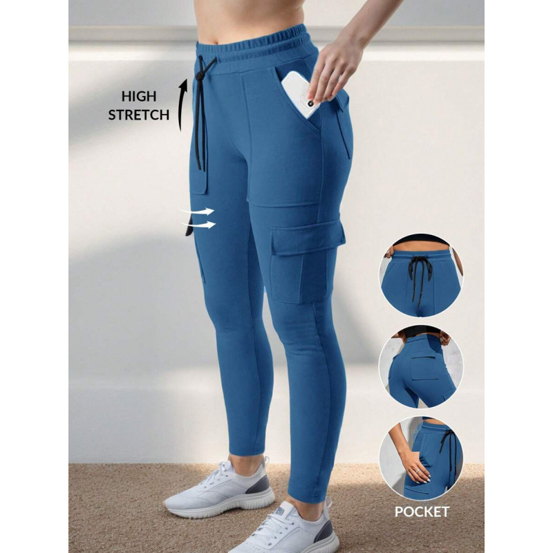 Casual pletene hlače s VRPcom za vezivanje, elastični pojas, fleece podstava, Lycra tkanina, duge hlače