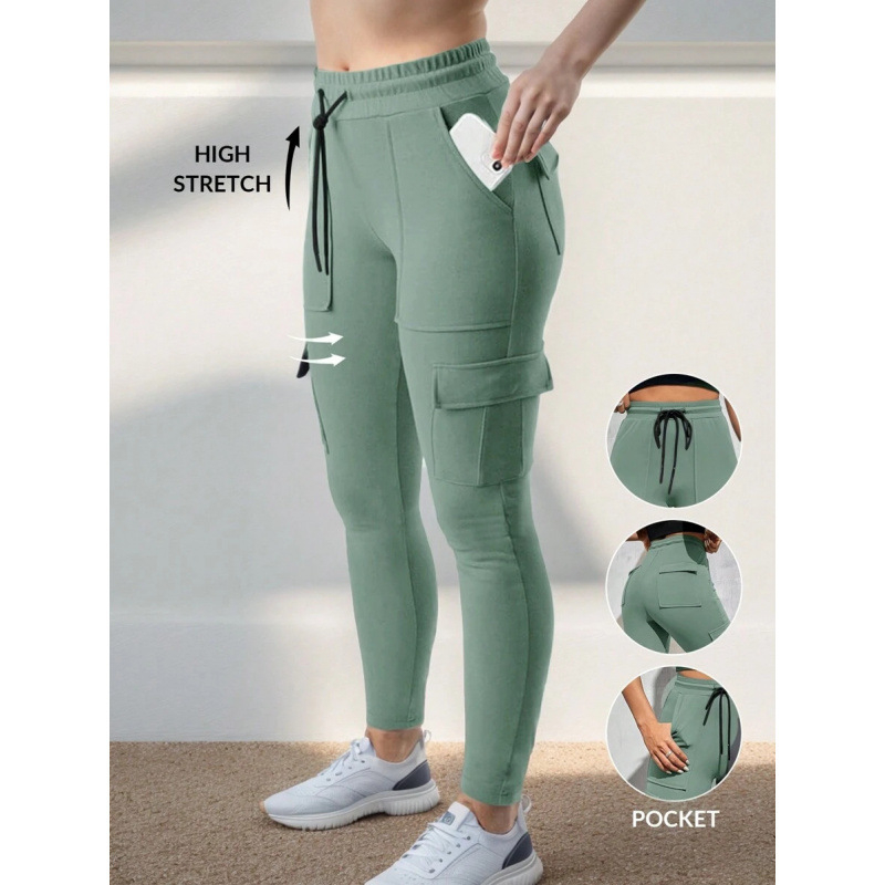 Casual pletene hlače s VRPcom za vezivanje, elastični pojas, fleece podstava, Lycra tkanina, duge hlače