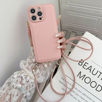 iPhone vāciņš ar lanyardu, minimālistisks All-Inclusive stils, TPU materiāls, izturīgs pret nolietojumu un kritieniem, saderīgs ar iPhone 14/14 Pro/14 Pro Max, smidzinātais pārklājums