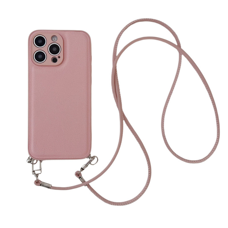 iPhone vāciņš ar lanyardu, minimālistisks All-Inclusive stils, TPU materiāls, izturīgs pret nolietojumu un kritieniem, saderīgs ar iPhone 14/14 Pro/14 Pro Max, smidzinātais pārklājums