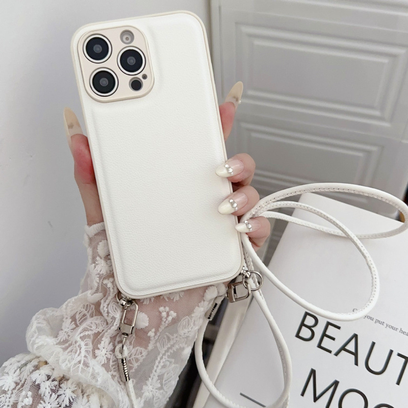 iPhone vāciņš ar lanyardu, minimālistisks All-Inclusive stils, TPU materiāls, izturīgs pret nolietojumu un kritieniem, saderīgs ar iPhone 14/14 Pro/14 Pro Max, smidzinātais pārklājums