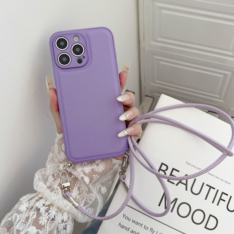 iPhone vāciņš ar lanyardu, minimālistisks All-Inclusive stils, TPU materiāls, izturīgs pret nolietojumu un kritieniem, saderīgs ar iPhone 14/14 Pro/14 Pro Max, smidzinātais pārklājums