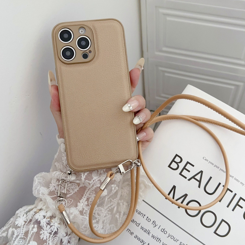 iPhone vāciņš ar lanyardu, minimālistisks All-Inclusive stils, TPU materiāls, izturīgs pret nolietojumu un kritieniem, saderīgs ar iPhone 14/14 Pro/14 Pro Max, smidzinātais pārklājums