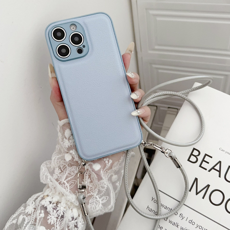 iPhone vāciņš ar lanyardu, minimālistisks All-Inclusive stils, TPU materiāls, izturīgs pret nolietojumu un kritieniem, saderīgs ar iPhone 14/14 Pro/14 Pro Max, smidzinātais pārklājums