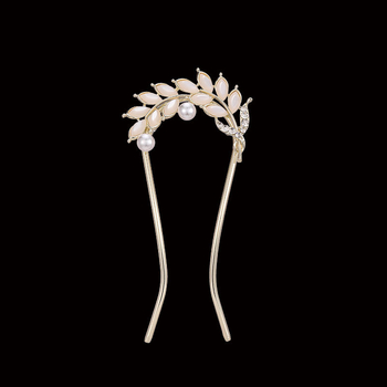 Štipaljka za kosu u obliku U s motivom lista, legura, lagani luksuzni ženski dodatak, elektroplatiranje, prilagodljivo