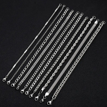 Набор гривни от неръждаема стомана – унисекс, личен стил, полирана повърхност, бижута за ръка, набор от 10 гривни