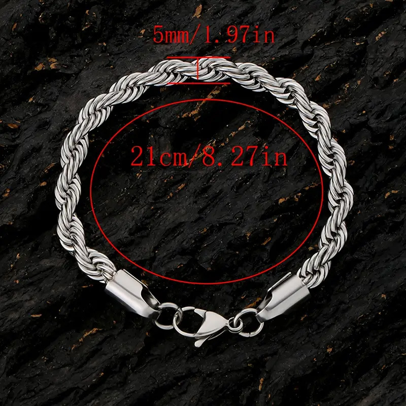 Набор гривни от неръждаема стомана – унисекс, личен стил, полирана повърхност, бижута за ръка, набор от 10 гривни