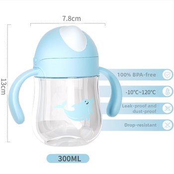 Mācību krūze bērniem ar rokturiem — mīļa un jautra stilā, Tritan materiāls, logotipa drukāšana