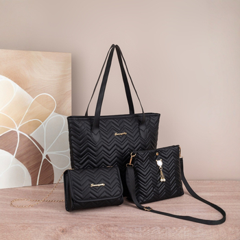 Bucket soma ar kvilēto viļņu svītru rakstu, kaķa pērlu kulons dekors, PU materiāls, poliestera oderes, magnētiska aizvēršana, iekšējā kabata mobilajam telefonam