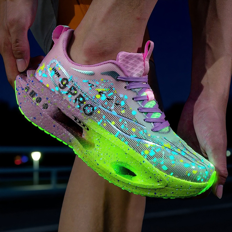 Skrējiena kurpes ar elpojošu tīkla augšpusi, ultra vieglas, zole ar oglekļa plāksni, anti-slīdoša un izturīga