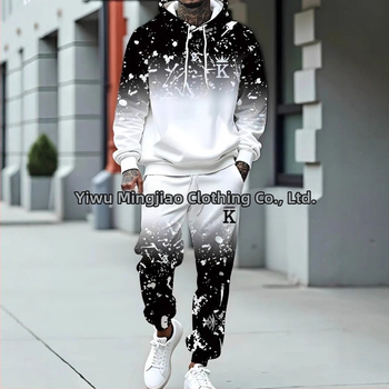 Divdaļīgs kapucēta džemperis un bikses komplekts ar burtiem drukāšanu, poliesters 96%+, brīvs piegriezums, rudens