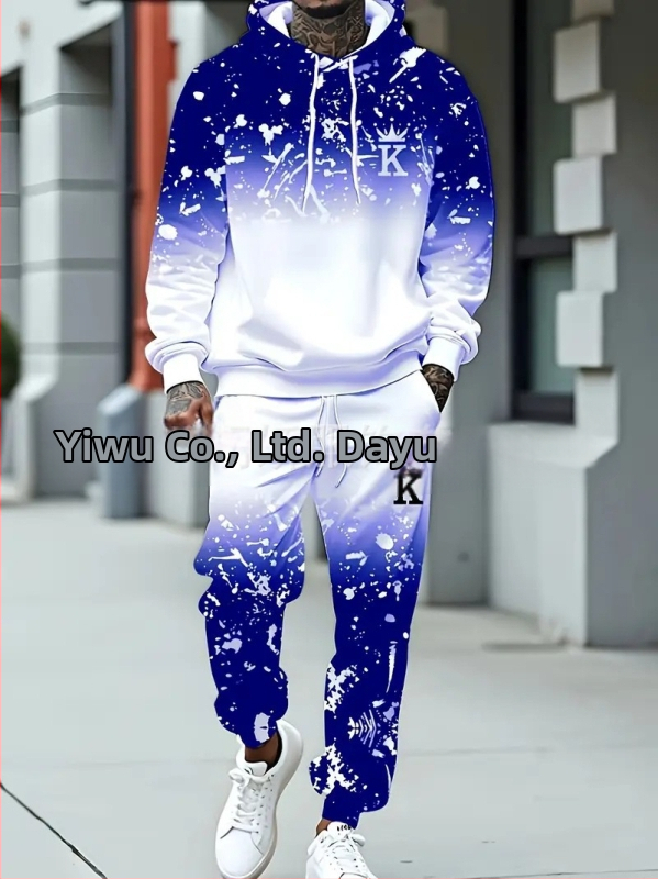 Divdaļīgs kapucēta džemperis un bikses komplekts ar burtiem drukāšanu, poliesters 96%+, brīvs piegriezums, rudens