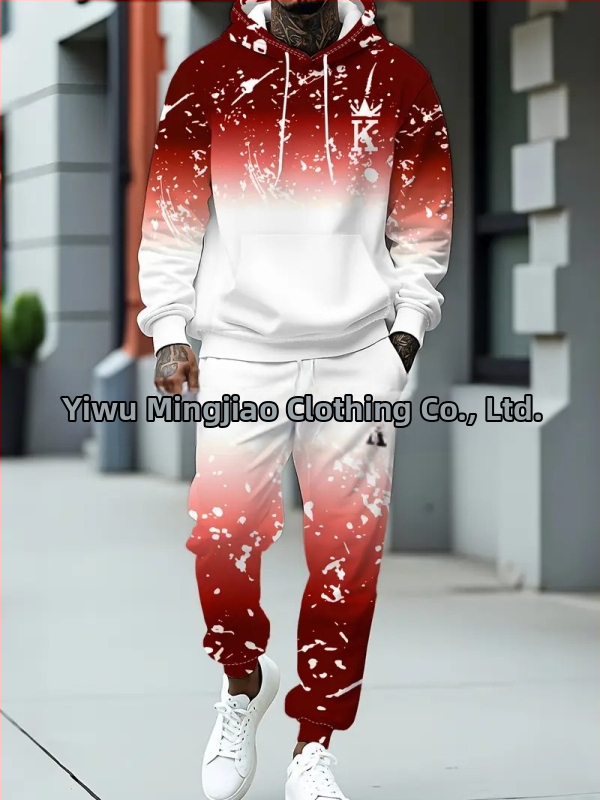 Divdaļīgs kapucēta džemperis un bikses komplekts ar burtiem drukāšanu, poliesters 96%+, brīvs piegriezums, rudens