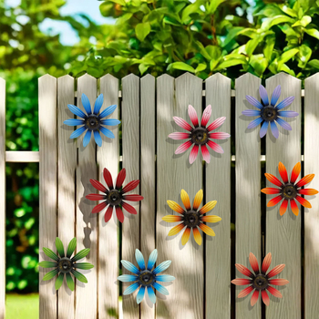 Dzelzs sienas pakaramais ar ziedu motīvu, ģeometriska forma (dzelzs • zieds • Mijia crafts • ģeometriska forma)