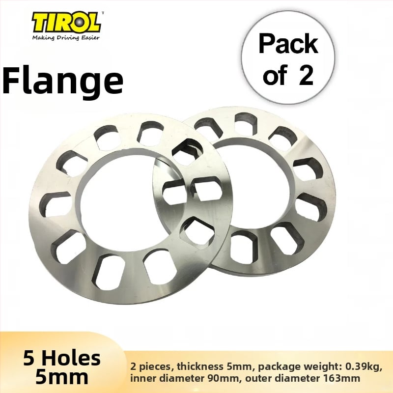 TIROL aliuminio lydinio ratų hub flanšas — 5 ir 4 skylės, storis 12 mm, pritaikymas galimas