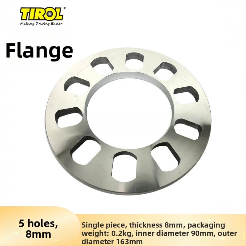 TIROL aliuminio lydinio ratų hub flanšas — 5 ir 4 skylės, storis 12 mm, pritaikymas galimas