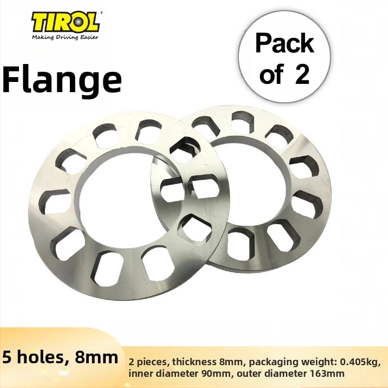 TIROL aliuminio lydinio ratų hub flanšas — 5 ir 4 skylės, storis 12 mm, pritaikymas galimas