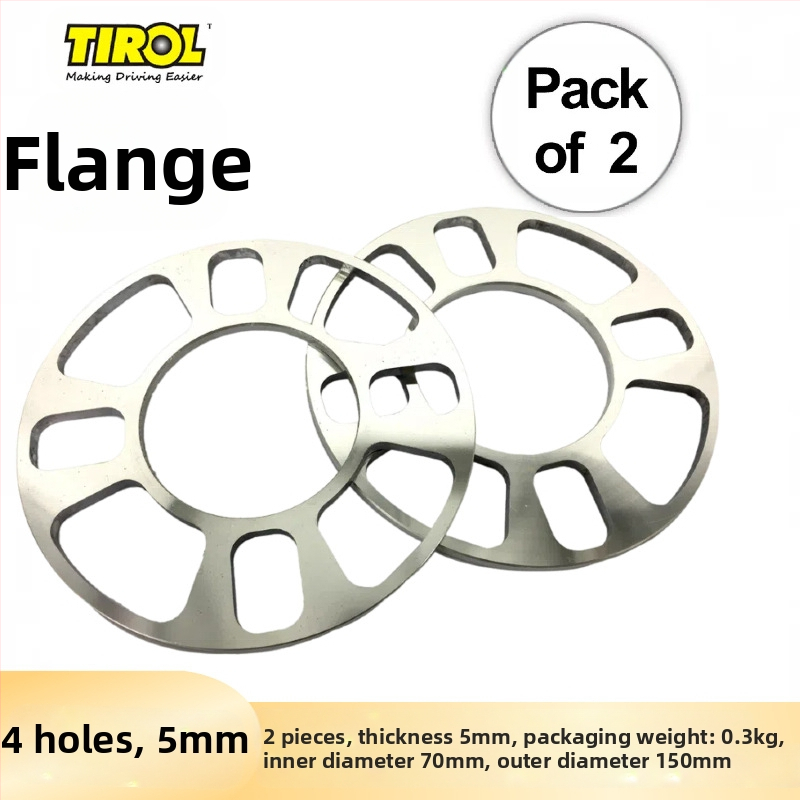 TIROL aliuminio lydinio ratų hub flanšas — 5 ir 4 skylės, storis 12 mm, pritaikymas galimas