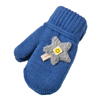 Bērnu adītās ziemas cimdi ar karikatūras rakstu – unisex, silti, 3–5 gadi