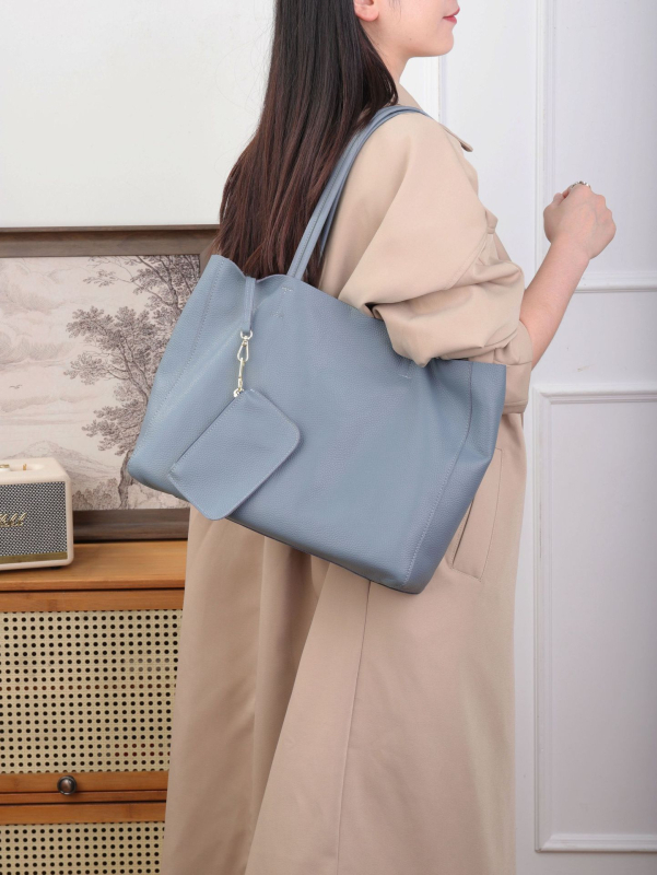 Honglilai gradska minimalistička tote torba od prave kože, vrhunska teleća koža, otvoreni gornji dio