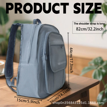 Unisex daudzfunkcionāla mugursoma ar dubultiem plecu siksnām, Oxford audums, izšūts logotips; piemērota kempingam, ceļojumiem un āra sportam; tilpums zem 20 L; der 12 collu klēpjdatoram