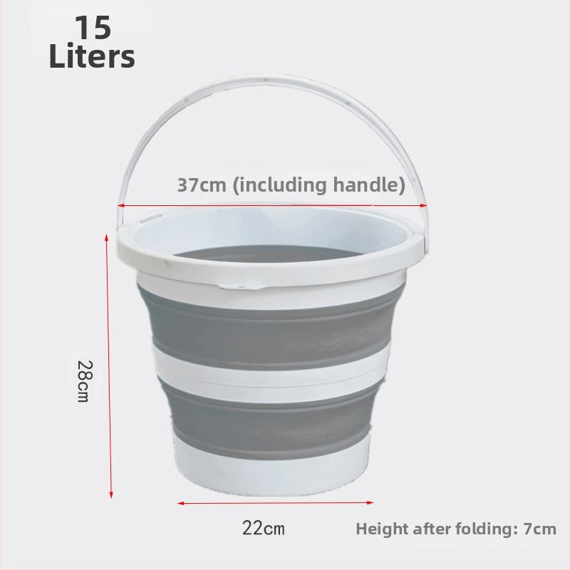 Αναδιπλούμενη λεκάνη με οπή για κρέμασμα, φορητή υπαίθρια λεκάνη για πλύσιμο αυτοκινήτου και ψάρεμα, υλικό PP+TPR