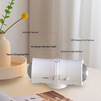 Sieninis šviestuvas su judesio jutikliu, baterijų maitinimas, dvigubo galvų dizainas, magnetinis įkrovimas, ABS gaubtas