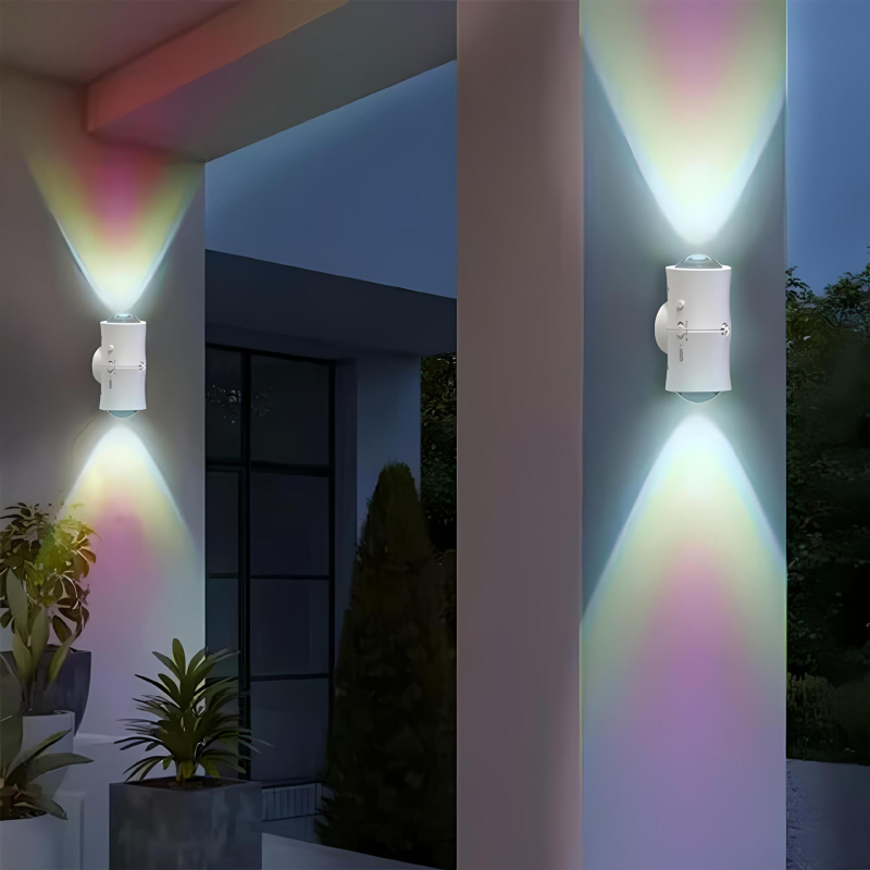 Sieninis šviestuvas su judesio jutikliu, baterijų maitinimas, dvigubo galvų dizainas, magnetinis įkrovimas, ABS gaubtas