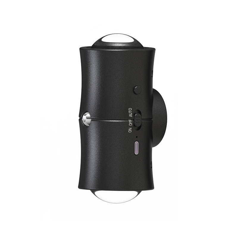 Sieninis šviestuvas su judesio jutikliu, baterijų maitinimas, dvigubo galvų dizainas, magnetinis įkrovimas, ABS gaubtas