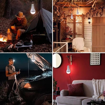 Uzlādējama ārkārtas lampiņa ar tālvadību, mājas lietošanai, iebūvēts akumulators, 5–6V ievade, 350–500 lm, 180° starojums, regulējams spilgtums