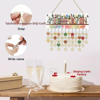 Koka pakarināmais kalendārs mājām, dabīgs stils, dekoratīvs pakarināmais zīme kāzēm un ballēm