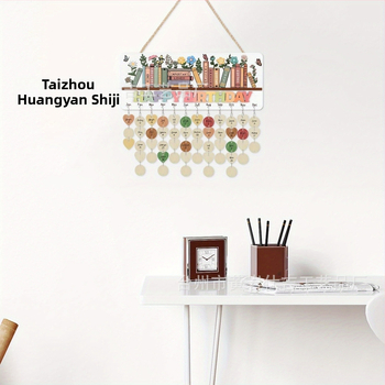 Koka pakarināmais kalendārs mājām, dabīgs stils, dekoratīvs pakarināmais zīme kāzēm un ballēm