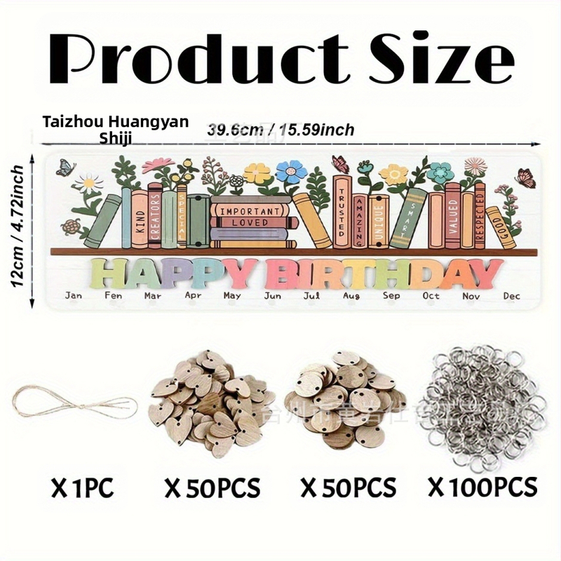 Koka pakarināmais kalendārs mājām, dabīgs stils, dekoratīvs pakarināmais zīme kāzēm un ballēm