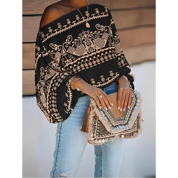 Be pečių palaidinė su Batwing ir Flutter rankovėmis, Halter kaklo, 2023 metų pavasaris, elegentiškas stilius