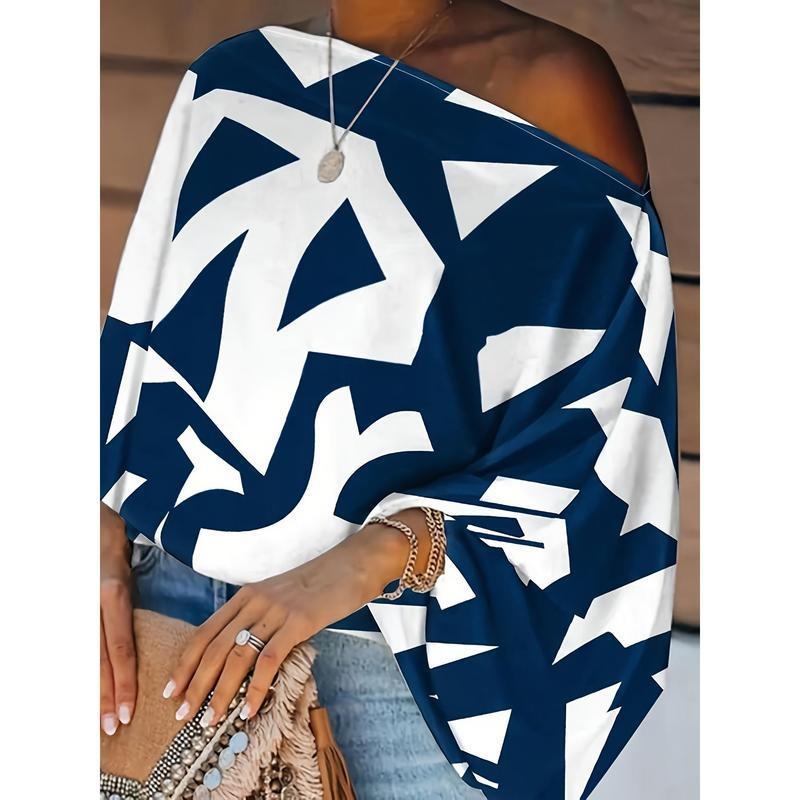 Be pečių palaidinė su Batwing ir Flutter rankovėmis, Halter kaklo, 2023 metų pavasaris, elegentiškas stilius