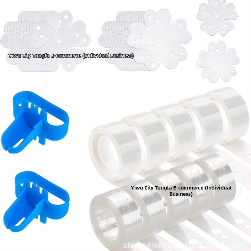 Set dopunila za balone za uređenje prostora: zaveži, lančići, točkice, trake i klipse s cvjetnim motivom • Plastika • Stil modernog minimalizma, svečani stil • Pogodno za vjenčanja i događaje