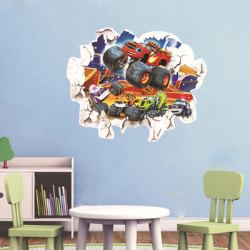 Monster Team sienas uzlīme bērnu istabai – grafiti karikatūra, PVC materiāls, 1 gab., jautrs dzīvnieku motīvs