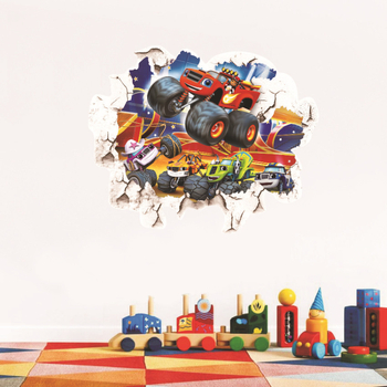 Monster Team sienas uzlīme bērnu istabai – grafiti karikatūra, PVC materiāls, 1 gab., jautrs dzīvnieku motīvs