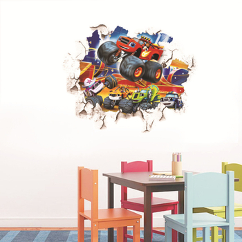 Monster Team sienas uzlīme bērnu istabai – grafiti karikatūra, PVC materiāls, 1 gab., jautrs dzīvnieku motīvs
