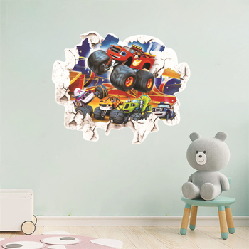 Monster Team sienas uzlīme bērnu istabai – grafiti karikatūra, PVC materiāls, 1 gab., jautrs dzīvnieku motīvs