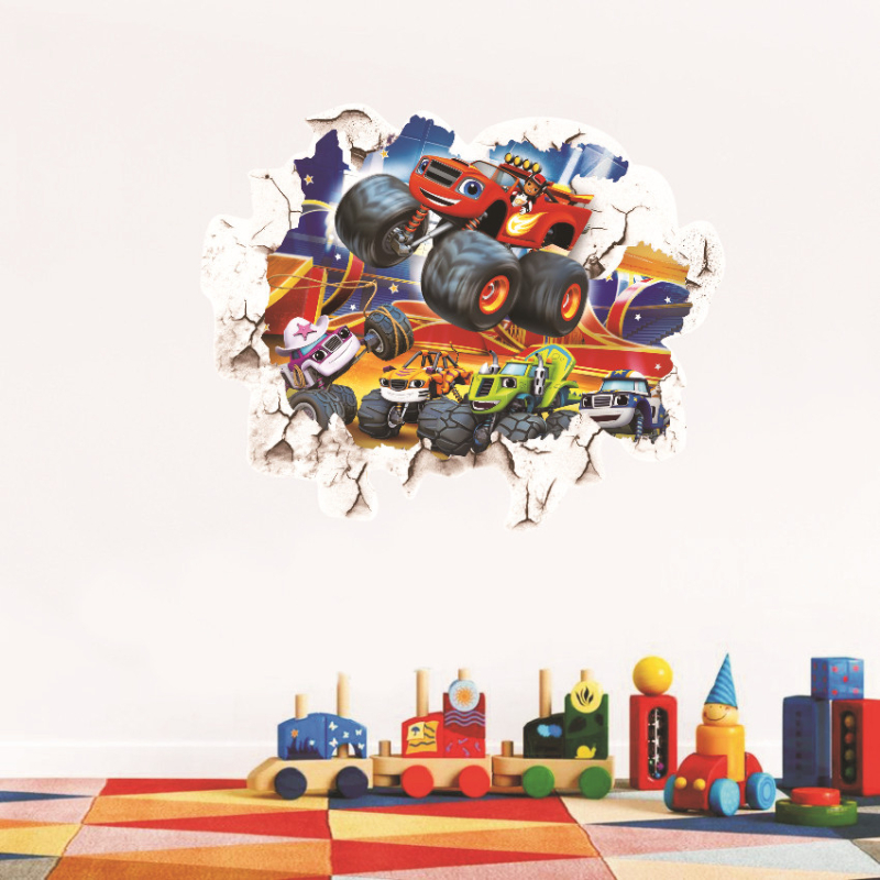 Monster Team sienas uzlīme bērnu istabai – grafiti karikatūra, PVC materiāls, 1 gab., jautrs dzīvnieku motīvs