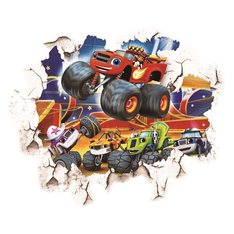 Monster Team sienas uzlīme bērnu istabai – grafiti karikatūra, PVC materiāls, 1 gab., jautrs dzīvnieku motīvs