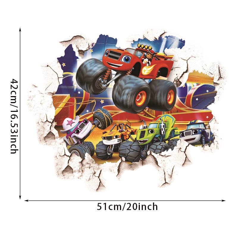 Monster Team sienas uzlīme bērnu istabai – grafiti karikatūra, PVC materiāls, 1 gab., jautrs dzīvnieku motīvs