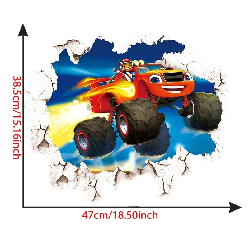 Monster Team sienas uzlīme bērnu istabai – grafiti karikatūra, PVC materiāls, 1 gab., jautrs dzīvnieku motīvs