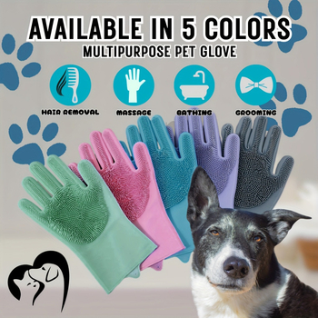 Suņa kopšanas komplekts - divpusējās tīrīšanas cimdi, 1 pāris - keramiskais materiāls