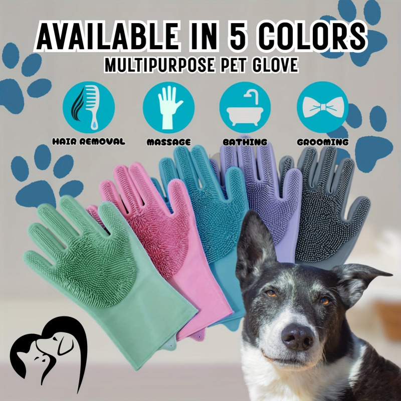 Suņa kopšanas komplekts - divpusējās tīrīšanas cimdi, 1 pāris - keramiskais materiāls