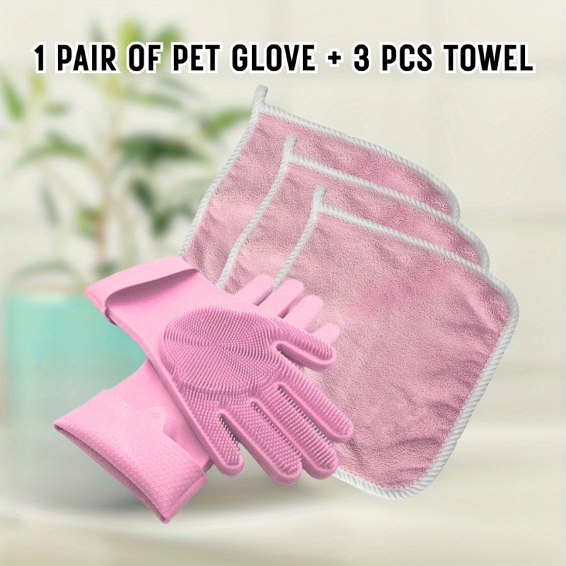 Suņa kopšanas komplekts - divpusējās tīrīšanas cimdi, 1 pāris - keramiskais materiāls