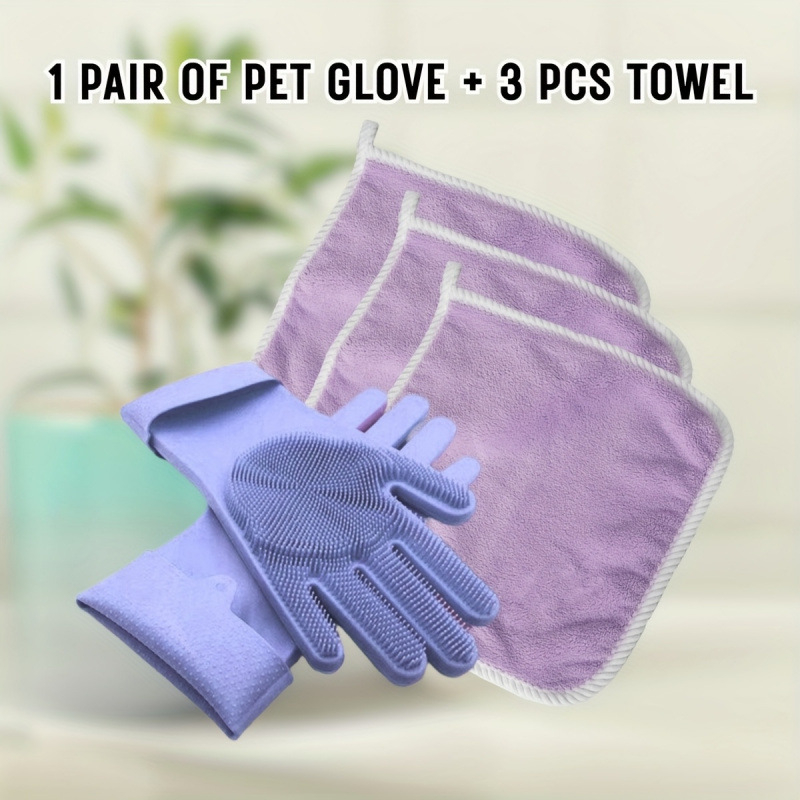 Suņa kopšanas komplekts - divpusējās tīrīšanas cimdi, 1 pāris - keramiskais materiāls