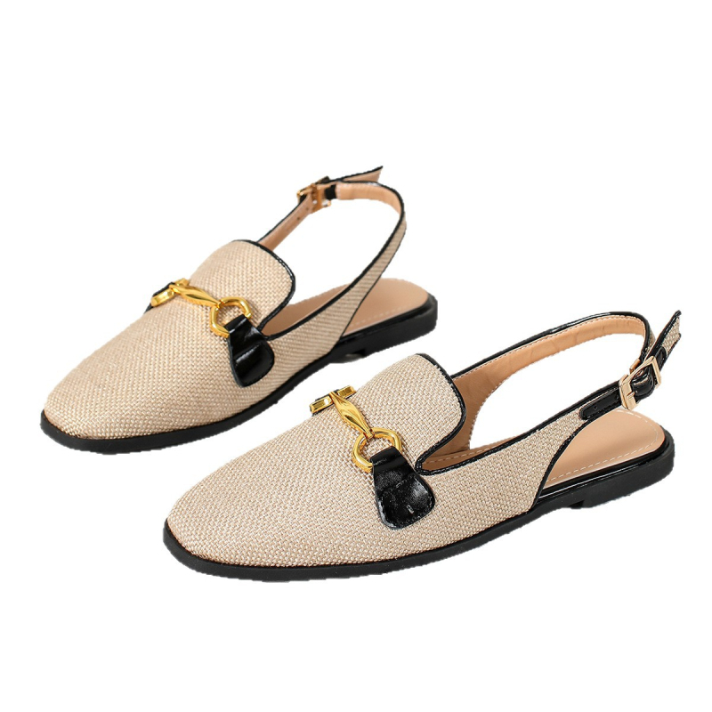 Sieviešu slip-on mūļu kurpes ar apaļu purnu, PU augšdaļa, zems papēdis 1-3 cm, ar vienu siksnu