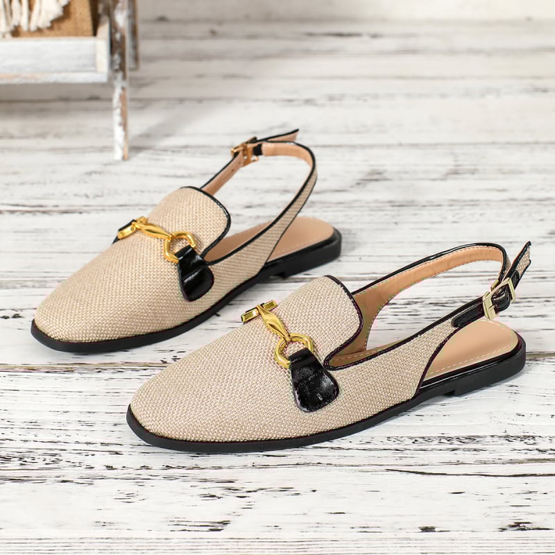 Sieviešu slip-on mūļu kurpes ar apaļu purnu, PU augšdaļa, zems papēdis 1-3 cm, ar vienu siksnu